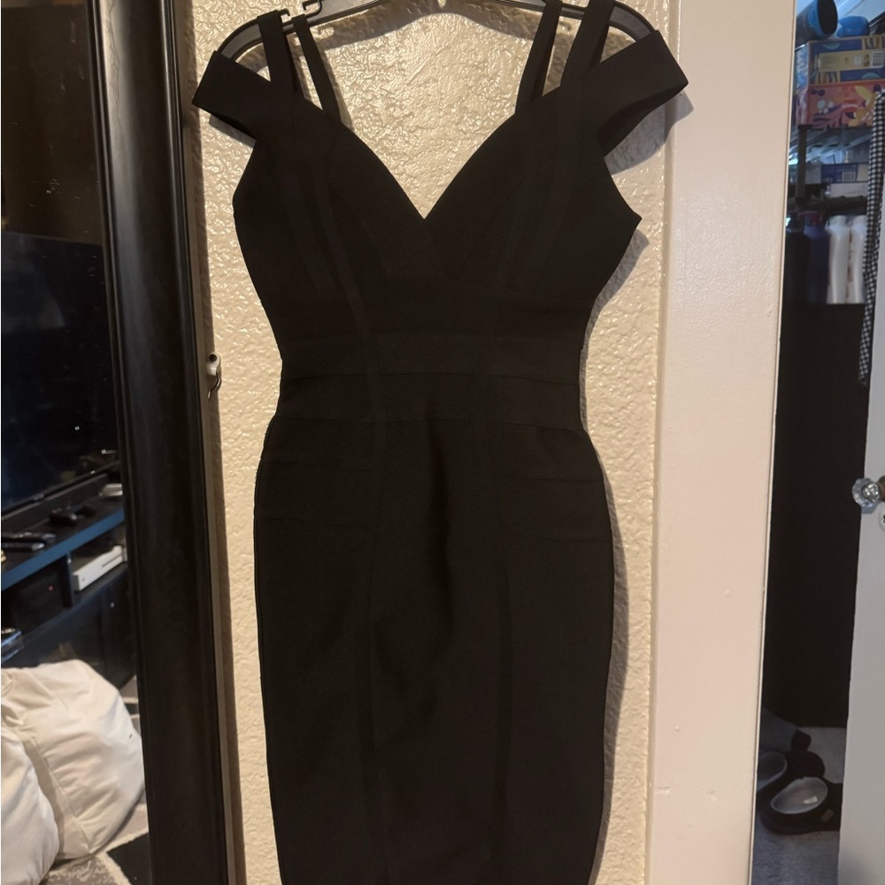 Sweetheart Neckline Black Bandage Dress